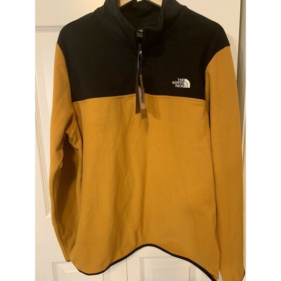 The North Face Fleece Pullover Sweater Jacket Men’s Sz L Gold Black - Picture 3 of 9